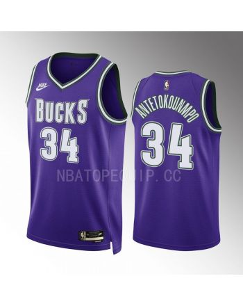 Milwaukee Bucks Giannis Antetokounmpo 34 2022-23 Classic Edition Purple Jersey BIG 3 ERA