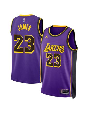 Lebron James 23 Los Angeles Lakers Statement Edition Swingman Men Jersey - Purple