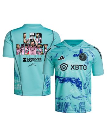 Lionel Messi 10 Inter Miami Masterpiece Of Leagues Cup 2023 One Planet Jersey - YOUTH