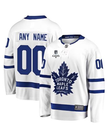 Toronto Maple Leafs Stanley Cup 2023 Playoffs Patch Away Breakaway Custom Men Jersey - White