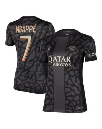 Kylian Mbappe 7 Paris Saint-Germain x Jordan 2023/24 Third Women Jersey - Anthracite