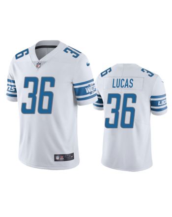 Detroit Lions Chase Lucas 36 White Vapor Limited Jersey