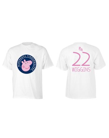 Andrew Wiggins 22 Minnesota Timberwolves Pig Print T-Shirt - White