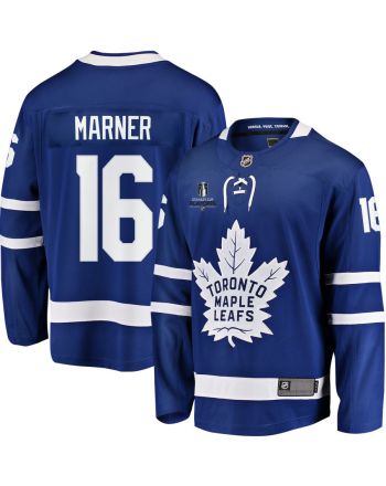 Mitchell Marner 16 Toronto Maple Leafs Stanley Cup 2023 Playoffs Patch Home Breakaway Men Jersey - Blue