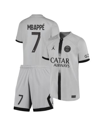 Kylian Mbappé 7 Paris Saint-Germain Away Kit 2022-23 Youth Jersey - Black