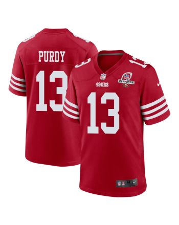 Brock Purdy 13 San Francisco 49ers 2023 Playoffs Patch Game Men Jersey - Scarlet