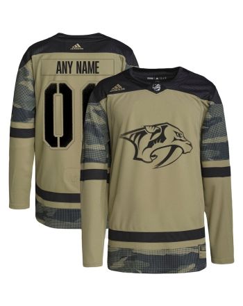 Nashville Predators Military Appreciation Team Custom Practice Jersey - Camo