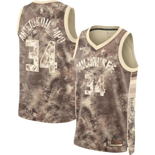 Giannis Antetokounmpo 34 Milwaukee Bucks Unisex Select Series Swingman Jersey - Brown