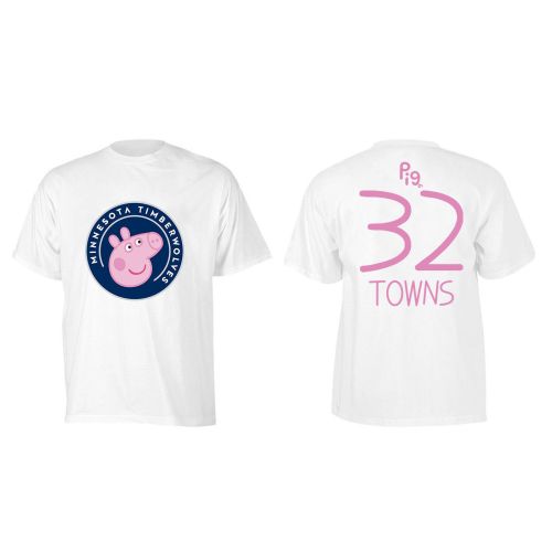 Karl-Anthony Towns 32 Minnesota Timberwolves Pig Print T-Shirt - White