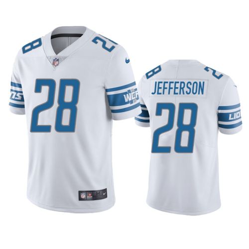 Detroit Lions Jermar Jefferson 28 White Vapor Limited Jersey