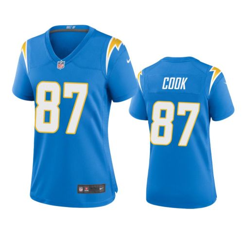 Women's Los Angeles Chargers Jared Cook 87 Powder Blue Game Jersey