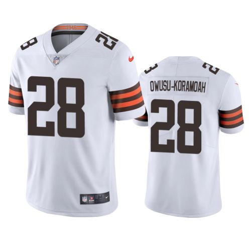 Browns Jeremiah Owusu-Koramoah 28 Vapor Limited White Jersey