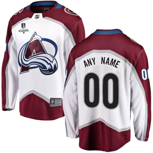 Colorado Avalanche Stanley Cup 2023 Playoffs Patch Away Breakaway Custom Men Jersey - White