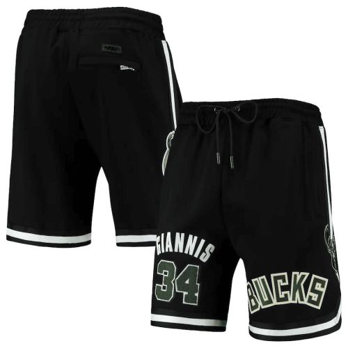 Giannis Antetokounmpo 34 Milwaukee Bucks Team Black Player Shorts - Men