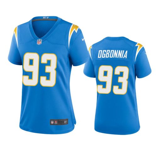 Women's Los Angeles Chargers Otito Ogbonnia 93 Powder Blue Game Jersey